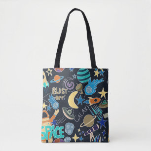 Tote Bag Motif Doodle de l'espace extra-atmosphérique