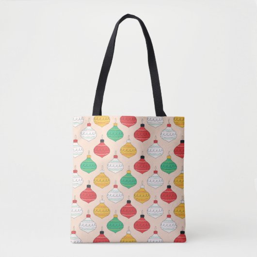 Tote Bag Motif d'ornements de Noël rétro (Devant)