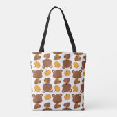 Tote Bag Motif D'Ours, Ours Mignons, Automne, Citrouille (Dos)