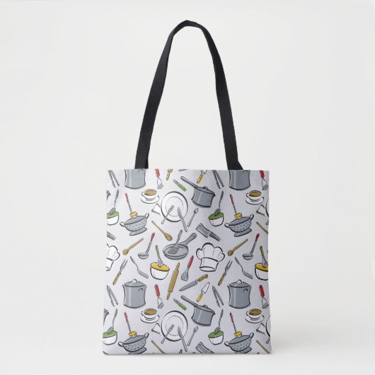Tote Bag Motif d'outils de cuisine (Devant)