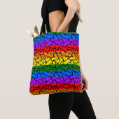 Tote Bag Motif du coeur arc-en-ciel (De près)