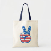 Tote Bag Motif du drapeau américain de la paix (Devant)