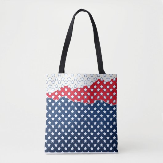 Tote Bag Motif du drapeau américain Red White & Blue Stars (Devant)