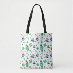 Tote Bag Motif du jour de St Patrick d'aquarelle