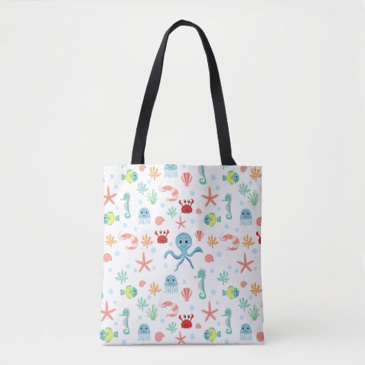 Tote Bag Motif du monde marin (Devant)