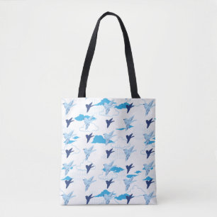 Tote Bag Motif du troupeau d'oiseaux bleus
