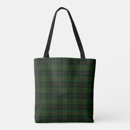 Tote Bag Motif écossais vert tartan plaid (Dos)