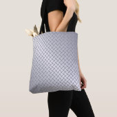 Tote Bag Motif en acier brillant Gris Diamant Plaque (De près)