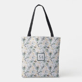 Tote Bag Motif en bambou japonais Aquarelle Vert or (Dos)