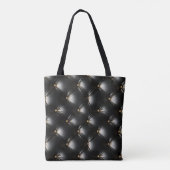 Tote Bag Motif en cuir noir courbé (Dos)
