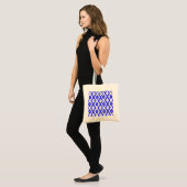 Tote Bag Motif en diamant bleu et blanc (Devant (modèle))