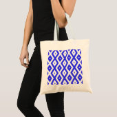 Tote Bag Motif en diamant bleu et blanc (Devant (produit))