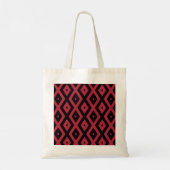 Tote Bag Motif en diamant rouge et noir (Dos)
