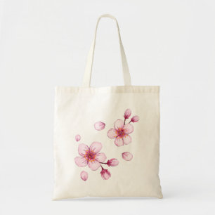 Tote Bag Motif en fleurs de cerisier rose