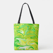 Tote Bag Motif en marbre vert jaune liquide, (Dos)