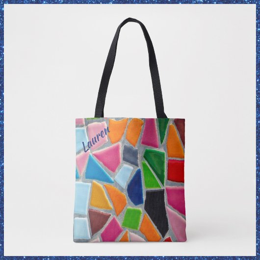 Tote Bag Motif en mosaïque colorée