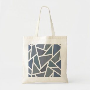 Tote Bag Motif en mosaïque gris bleu