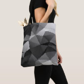 Tote Bag Motif en mosaïque noire et blanche (De près)