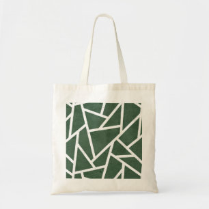 Tote Bag Motif en mosaïque verte et blanche
