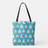 Tote Bag Motif en pastel de voilier (Dos)