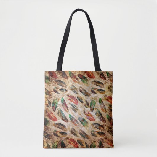 Tote Bag Motif en plumes de Boho (Devant)