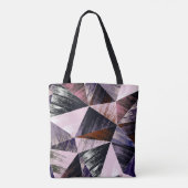 Tote Bag Motif en polygone abstrait sans couture. Bleu, ros (Dos)