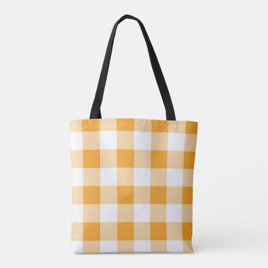 Tote Bag Motif En vichy jaune (Dos)
