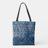 Tote Bag Motif ethnique bleu classique (Dos)