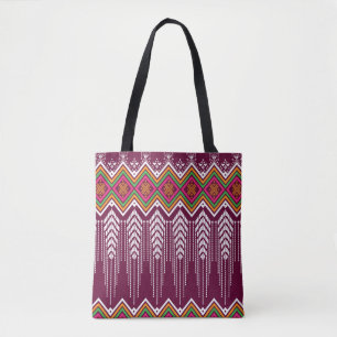 Tote Bag Motif ethnique géométrique traditionnel