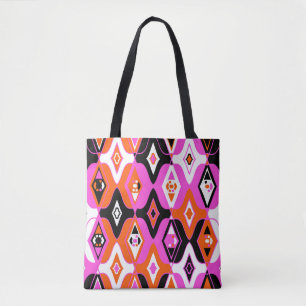Tote Bag motif ethnique vintage et transparent avec Ouzbek,