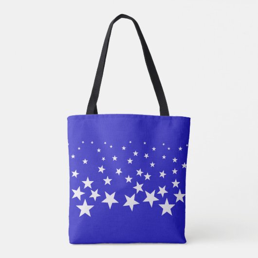 Tote Bag Motif étoile blanche sur arrière - plan bleu (Dos)