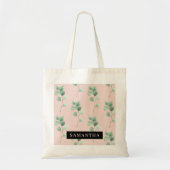 Tote Bag Motif Feuille Aquarelle moderne avec nom (Devant)