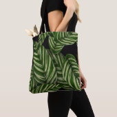 Tote Bag Motif Feuille de la feuille tropicale moderne (De près)