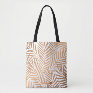 Tote Bag Motif feuille de palmier d'or
