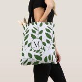 Tote Bag Motif feuille de verdure Monogramme (De près)