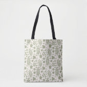 Tote Bag Motif Feuille déchiré vert sur crème (Devant)