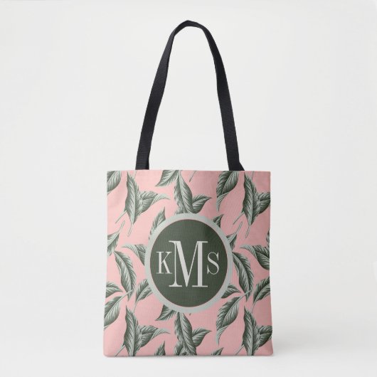 Tote Bag Motif Feuille du jardin tropical (Devant)