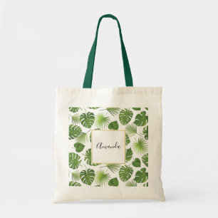 Tote Bag Motif Feuille élégant Green Tropical