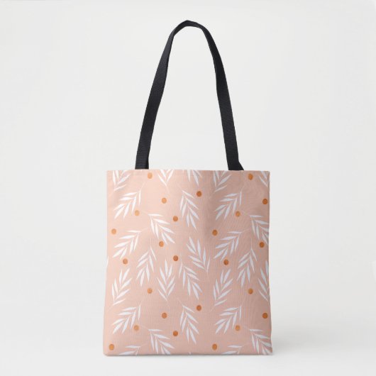 Tote Bag Motif Feuille moderne Apricot rose (Devant)