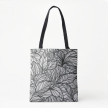 Motif Feuille noir et blanc
