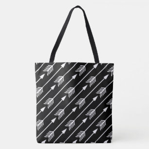 Tote Bag Motif Flèches noir et blanc