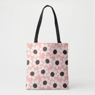 Tote Bag Motif Fleur Rose Cute