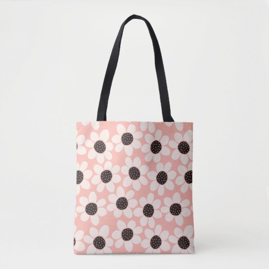 Tote Bag Motif Fleur Rose Cute (Devant)