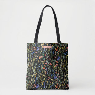 Tote Bag Motif Fleur sauvage Aquarelle élégant