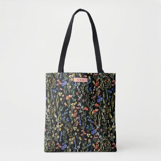 Tote Bag Motif Fleur sauvage Aquarelle élégant (Devant)
