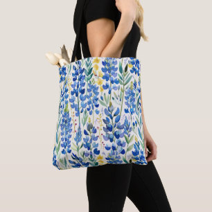 Tote Bag Motif Fleur sauvage du Texas Bluebonnet