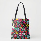 Tote Bag Motif fleur sauvage rétro (Devant)