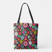Tote Bag Motif fleur sauvage rétro (Dos)