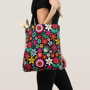 Tote Bag Motif fleur sauvage rétro