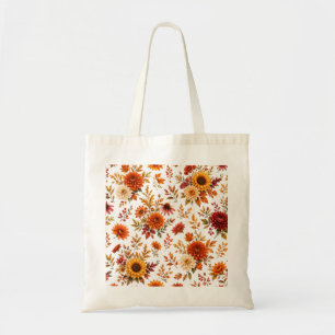 Tote Bag Motif floral automnal vintage avec tournesols